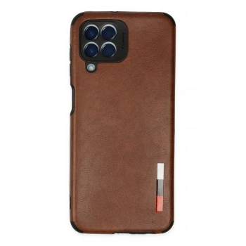 Mey İthalat®  Samsung Galaxy M33 Kılıf Loop Deri Silikon - Kahverengi