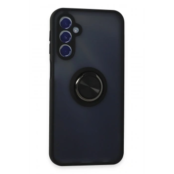 Mey İthalat®  Samsung Galaxy M34 5G Kılıf Montreal Yüzüklü Silikon Kapak - Siyah