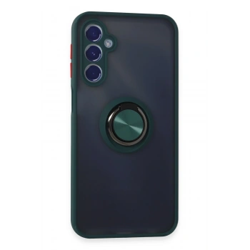 Mey İthalat®  Samsung Galaxy M34 5G Kılıf Montreal Yüzüklü Silikon Kapak - Yeşil