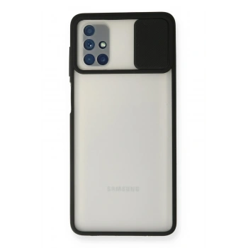 Mey İthalat®  Samsung Galaxy M51 Kılıf Palm Buzlu Kamera Sürgülü Silikon - Siyah