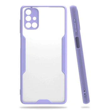Mey İthalat®  Samsung Galaxy M51 Kılıf Platin Silikon - Lila