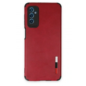 Mey İthalat®  Samsung Galaxy M52 5G Kılıf Loop Deri Silikon - Kırmızı