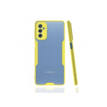 Mey İthalat®  Samsung Galaxy M52 5G Kılıf Platin Silikon - Sarı
