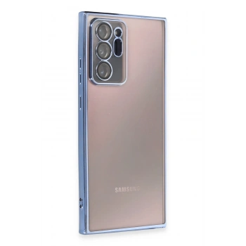 Mey İthalat®  Samsung Galaxy Note 20 Ultra Kılıf  Lensli Silikon - Açık Mavi