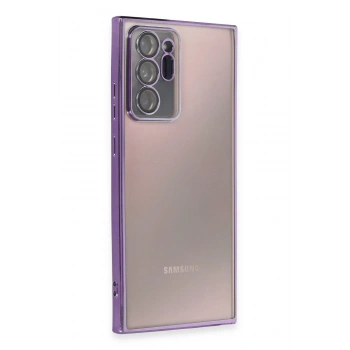 Mey İthalat®  Samsung Galaxy Note 20 Ultra Kılıf  Lensli Silikon - Mor