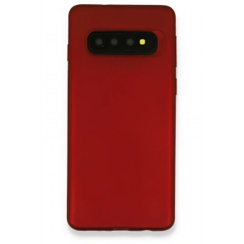 Mey İthalat®  Samsung Galaxy S10 Plus Kılıf First Silikon - Bordo