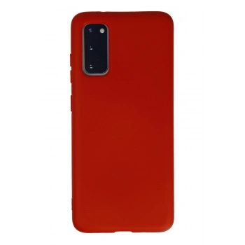 Mey İthalat®  Samsung Galaxy S20 Kılıf Nano içi Kadife Silikon - Kırmızı