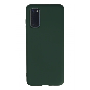 Mey İthalat®  Samsung Galaxy S20 Kılıf Nano içi Kadife Silikon - Koyu Yeşil