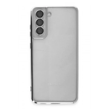 Mey İthalat®  Samsung Galaxy S21 FE Kılıf  Lensli Silikon - Gümüş
