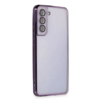 Mey İthalat®  Samsung Galaxy S21 FE Kılıf  Lensli Silikon - Mor
