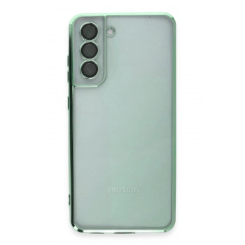 Mey İthalat®  Samsung Galaxy S21 FE Kılıf  Lensli Silikon - Yeşil