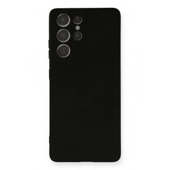 Mey İthalat®  Samsung Galaxy S21 Ultra Kılıf Nano içi Kadife Silikon - Siyah