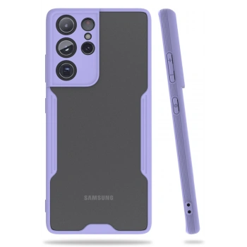 Mey İthalat®  Samsung Galaxy S21 Ultra Kılıf Platin Silikon - Lila