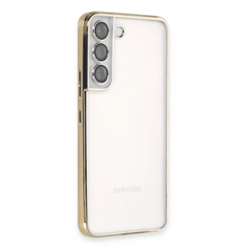 Mey İthalat®  Samsung Galaxy S22 Kılıf  Lensli Silikon - Gold
