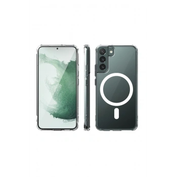 Mey İthalat®  Samsung Galaxy S22 Plus Kılıf Magneticsafe Şeffaf Silikon - Şeffaf