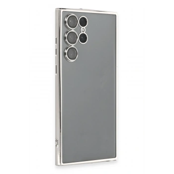 Mey İthalat®  Samsung Galaxy S22 Ultra Kılıf  Lensli Silikon - Gümüş