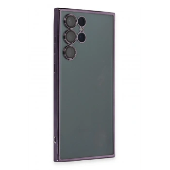 Mey İthalat®  Samsung Galaxy S22 Ultra Kılıf  Lensli Silikon - Mor