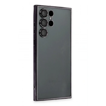 Mey İthalat®  Samsung Galaxy S22 Ultra Kılıf  Lensli Silikon - Siyah
