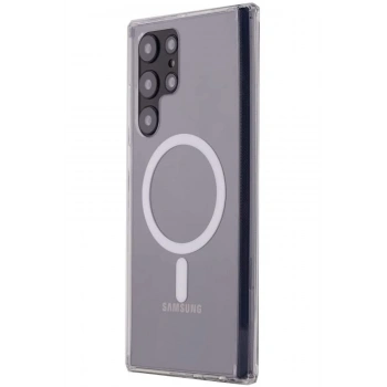 Mey İthalat®  Samsung Galaxy S22 Ultra Kılıf Magneticsafe Şeffaf Silikon - Şeffaf