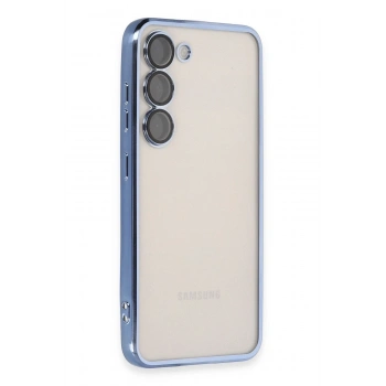 Mey İthalat®  Samsung Galaxy S23 Plus Kılıf  Lensli Silikon - Açık Mavi