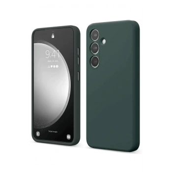 Mey İthalat®  Samsung Galaxy S24 FE Kılıf First Silikon - Koyu Yeşil