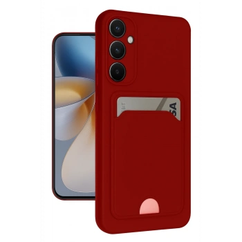 Mey İthalat®  Samsung Galaxy S24 FE Kılıf Kelvin Kartvizitli Silikon - Kırmızı