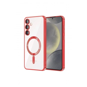 Mey İthalat®  Samsung Galaxy S24 Kılıf Kross Magneticsafe Kapak - Kırmızı