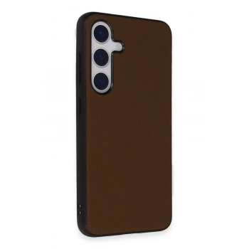 Mey İthalat®  Samsung Galaxy S24 Kılıf Taft Kapak - Kahverengi