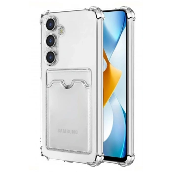 Mey İthalat®  Samsung Galaxy S24 Plus Kılıf Kart Şeffaf Silikon - Şeffaf