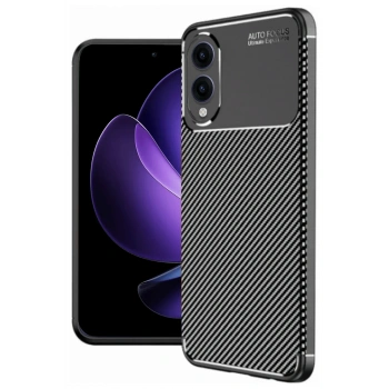 Mey İthalat®  Samsung Galaxy S25 Edge Kılıf Auto Focus Karbon Kapak - Siyah