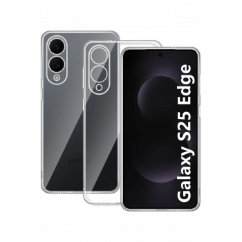 Mey İthalat®  Samsung Galaxy S25 Edge Kılıf Lüx Şeffaf Silikon