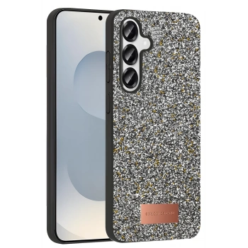 Mey İthalat®  Samsung Galaxy S25 Plus Bright Simli Kapak - Gümüş