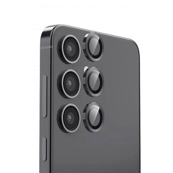 Mey İthalat®  Samsung Galaxy S25 Plus Raze Metal Kamera Lens - Siyah
