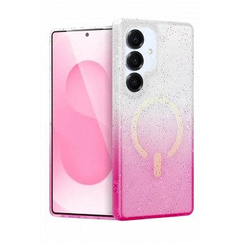 Mey İthalat®  Samsung Galaxy S25 Pummel Shiny Magsafe Kapak - Pembe