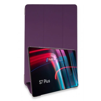 Mey İthalat®  Samsung Galaxy T970 Tab S7 Plus 12.4 Kılıf Tablet Smart Kılıf - Mor