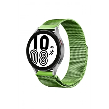 Mey İthalat®  Samsung Galaxy Watch 4 Metal Mıknatıslı Kordon - Yeşil