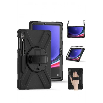Mey İthalat®  Samsung Galaxy X610 Tab S9 FE Plus 12.4 Kılıf Amazing Tablet Kapak - Siyah