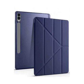 Mey İthalat®  Samsung Galaxy X610 Tab S9 FE Plus 12.4 Kılıf Kalemlikli Mars Tablet Kılıfı - Lacivert
