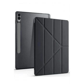Mey İthalat®  Samsung Galaxy X610 Tab S9 FE Plus 12.4 Kılıf Kalemlikli Mars Tablet Kılıfı - Siyah