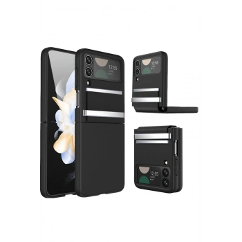 Mey İthalat®  Samsung Galaxy Z Flip 3 Kılıf Belt Flip Kapak - Siyah