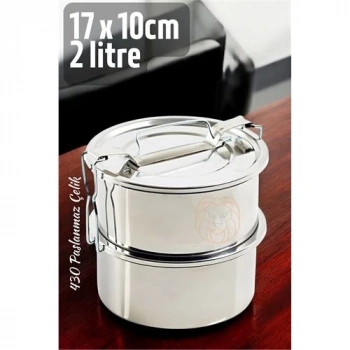Mey İthalat® Sefer Tası Paslanmaz Çelik Yemek Kabı 17 cm 2 LİTRE