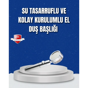 Mey İthalat® Şelale Sisi ve Masaj Özellikli Banyo Duş Başlığı