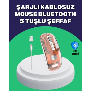 Mey İthalat® Sessiz ve Ergonomik Kablosuz Fare - 30 Gün Kullanım, 2 Modlu Bağlantı
