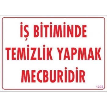 Mey İthalat® Temizlik Düzen Uyarı Levhası 25x35 KOD:1202