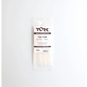 Mey İthalat® Tork Beyaz Kablo Bağı 2,5X150