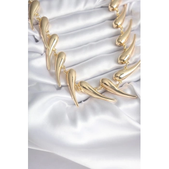 Mey İthalat® VIP Seri Özel Tasarım Gold Renk Kadın Kolye