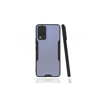 Mey İthalat®  Vivo V21 Kılıf Platin Silikon - Siyah