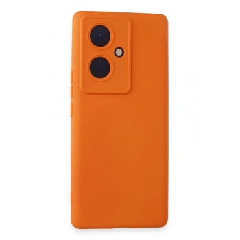 Mey İthalat® Vivo V29 Lite Kılıf Nano içi Kadife Silikon - Turuncu