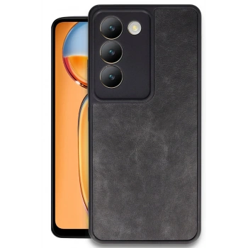 Mey İthalat®  Vivo V30 Lite 4G Kılıf Aras Deri Kapak - Siyah