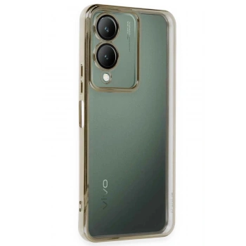 Mey İthalat®  Vivo Y17S Kılıf  Lensli Silikon - Gold